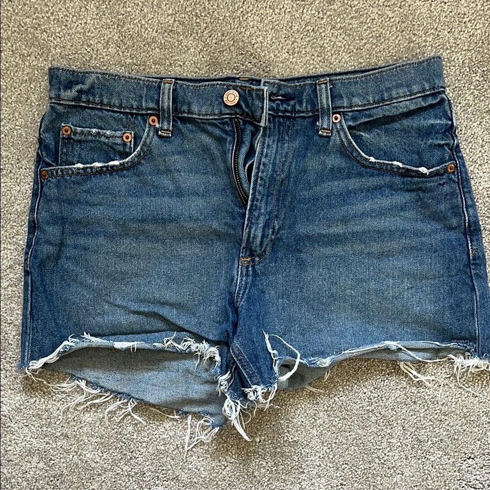 GAP Blue Jean Shorts with Frayed Hem